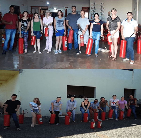Equipe de voluntários brigadistas da Associação Hospitalar Beneficente Moacir MIcheletto